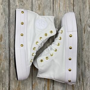 Converse Chuck Taylor All Star Lift Platform Star Studded Sneaker Shoes Size 8